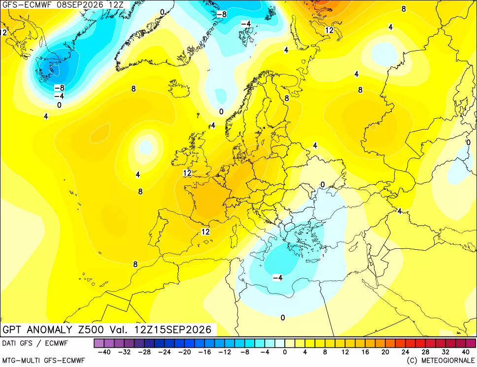mappa 500 hPa GPT Anomaly vs Cli.No 1981-2010