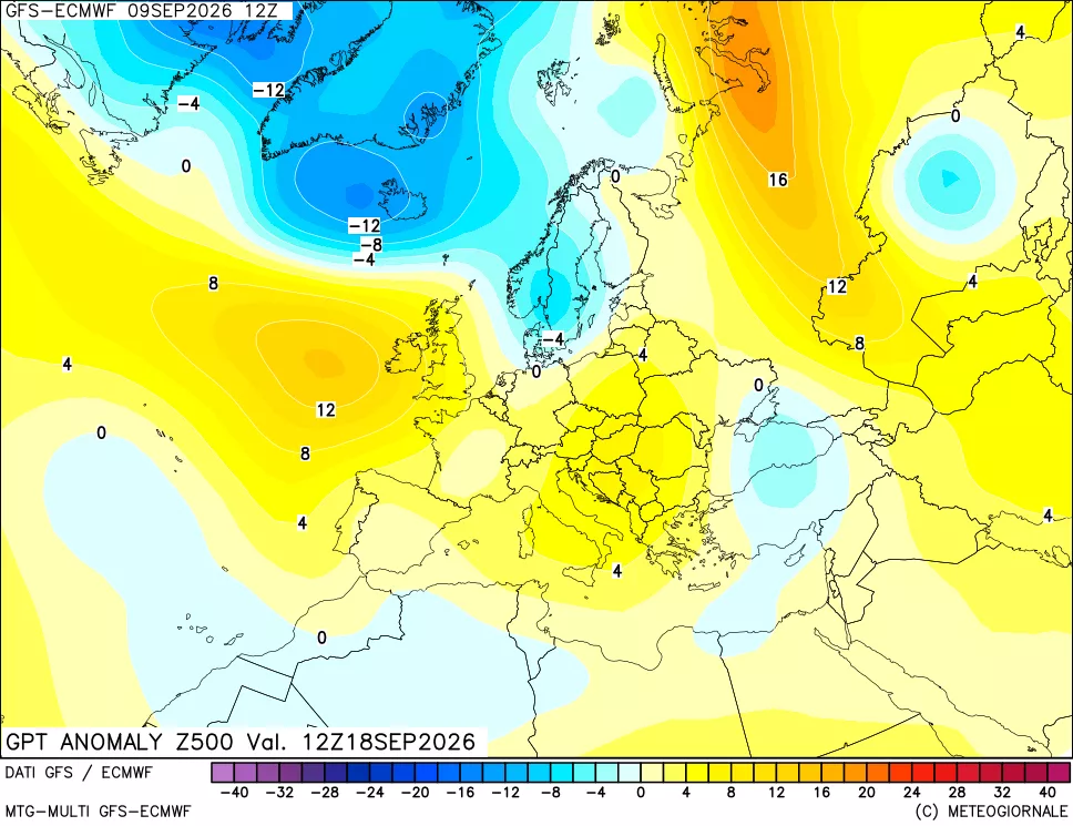 mappa 500 hPa GPT Anomaly vs Cli.No 1981-2010