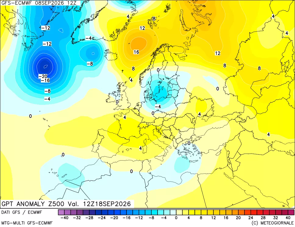 mappa 500 hPa GPT Anomaly vs Cli.No 1981-2010