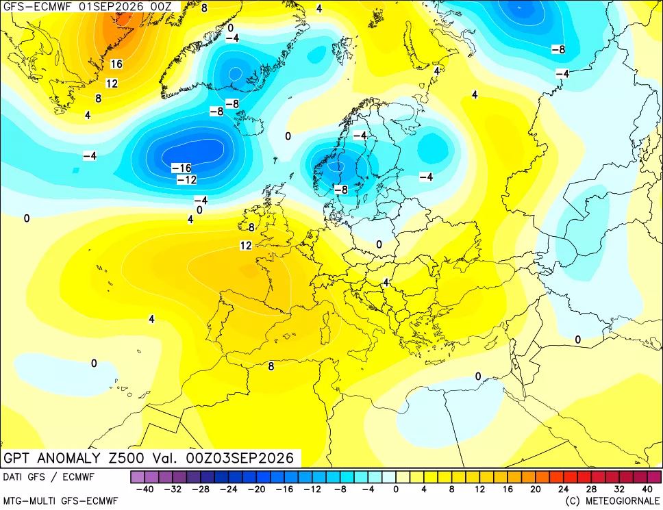 mappa 500 hPa GPT Anomaly vs Cli.No 1981-2010