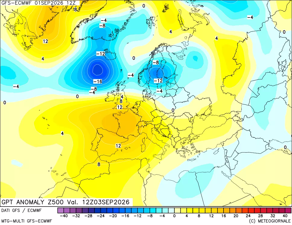 mappa 500 hPa GPT Anomaly vs Cli.No 1981-2010