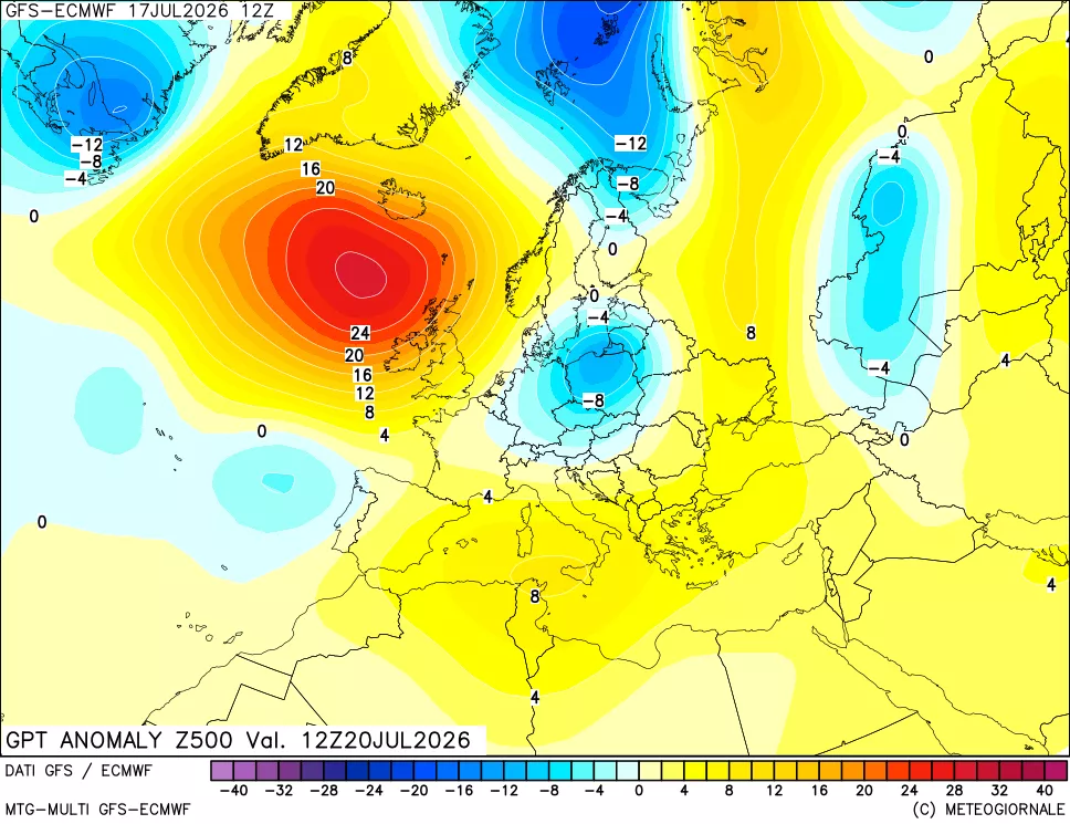 mappa 500 hPa GPT Anomaly vs Cli.No 1981-2010