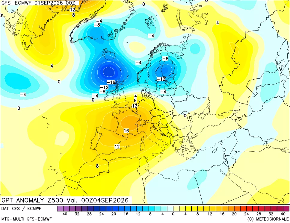 mappa 500 hPa GPT Anomaly vs Cli.No 1981-2010