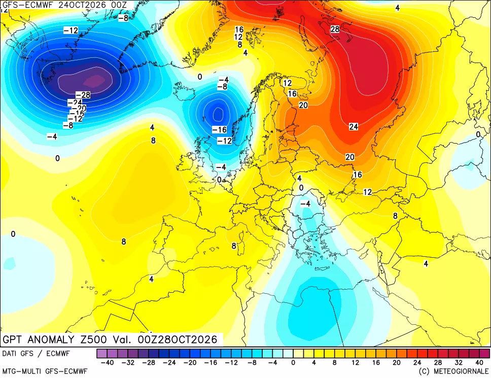 mappa 500 hPa GPT Anomaly vs Cli.No 1981-2010