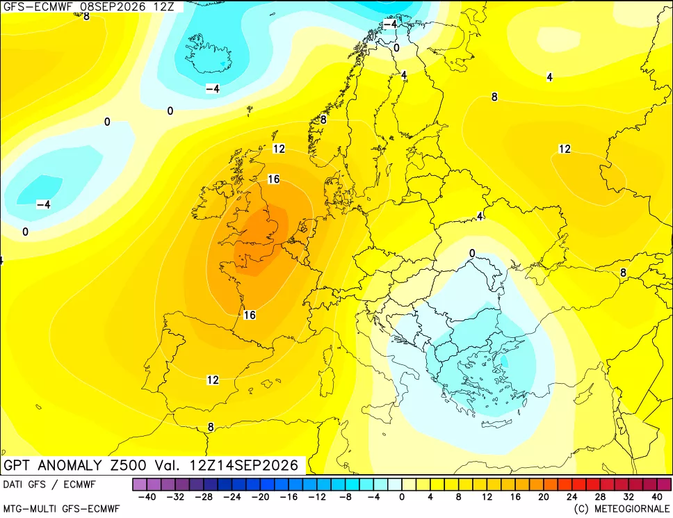 mappa 500 hPa GPT Anomaly vs Cli.No 1981-2010