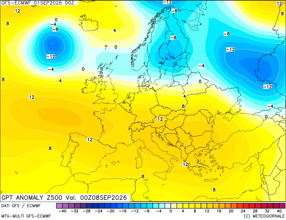mappa 500 hPa GPT Anomaly vs Cli.No 1981-2010
