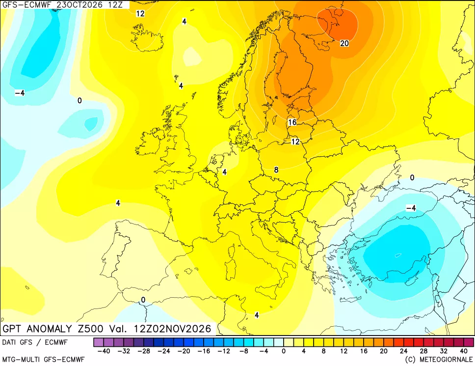 mappa 500 hPa GPT Anomaly vs Cli.No 1981-2010