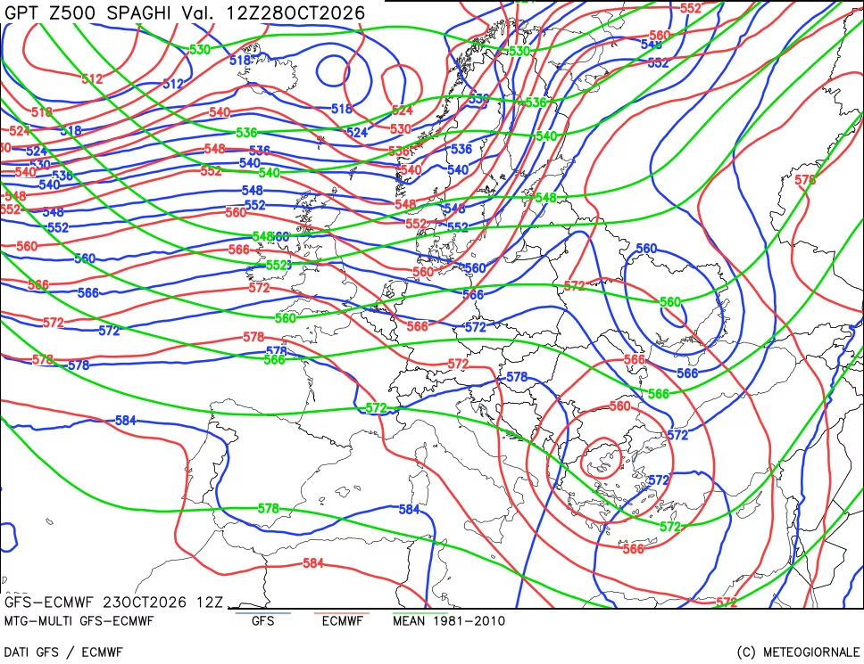mappa Geopotenziali a 500 hPa - Spaghetti