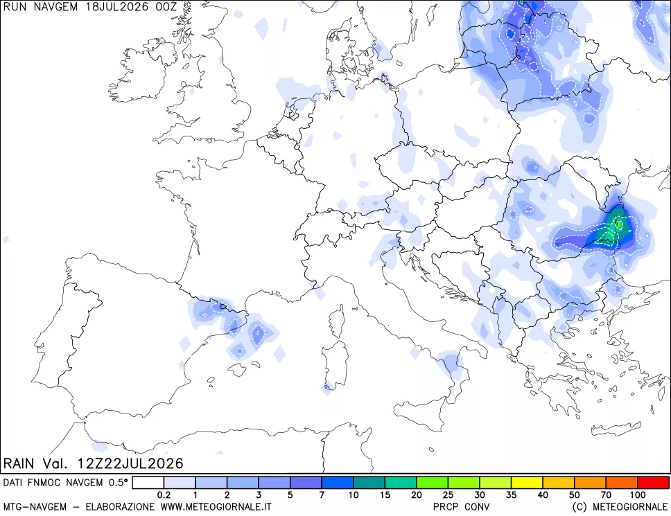 mappa Precipitazioni Totali