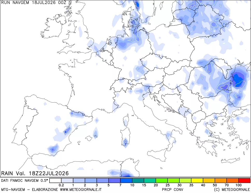 mappa Precipitazioni Totali
