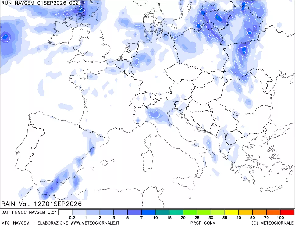 mappa Precipitazioni Totali