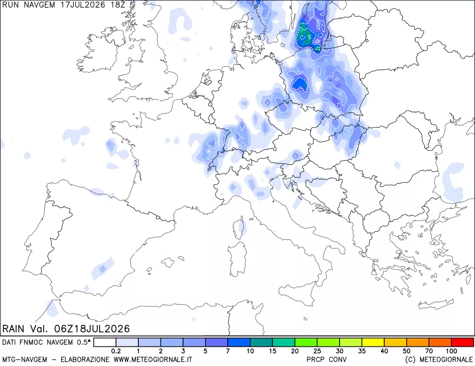 mappa Precipitazioni Totali
