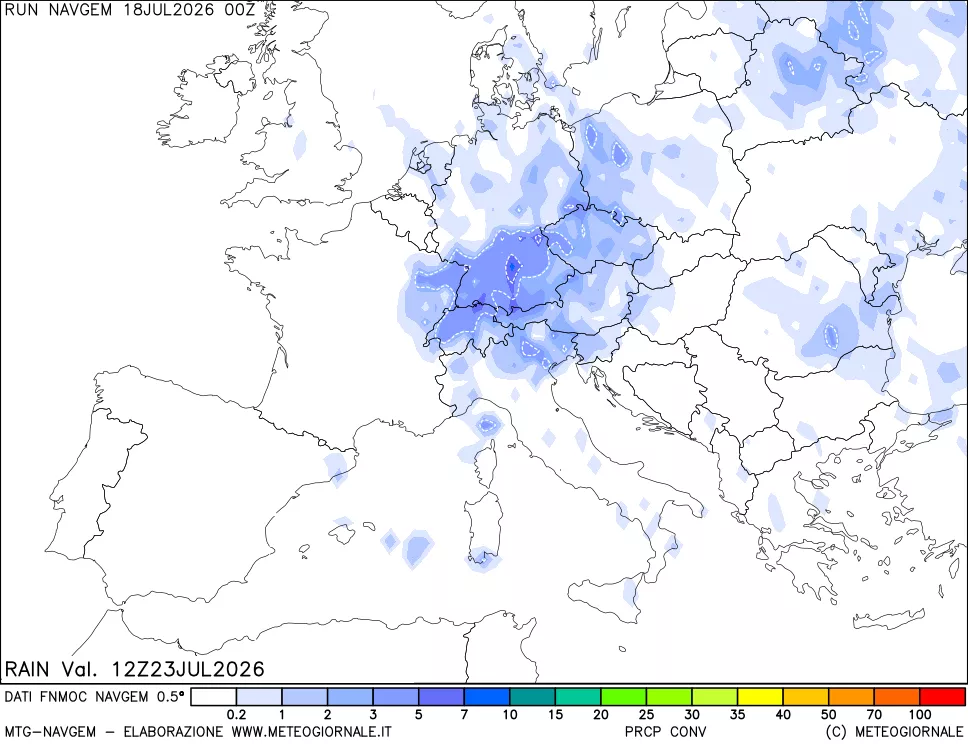 mappa Precipitazioni Totali