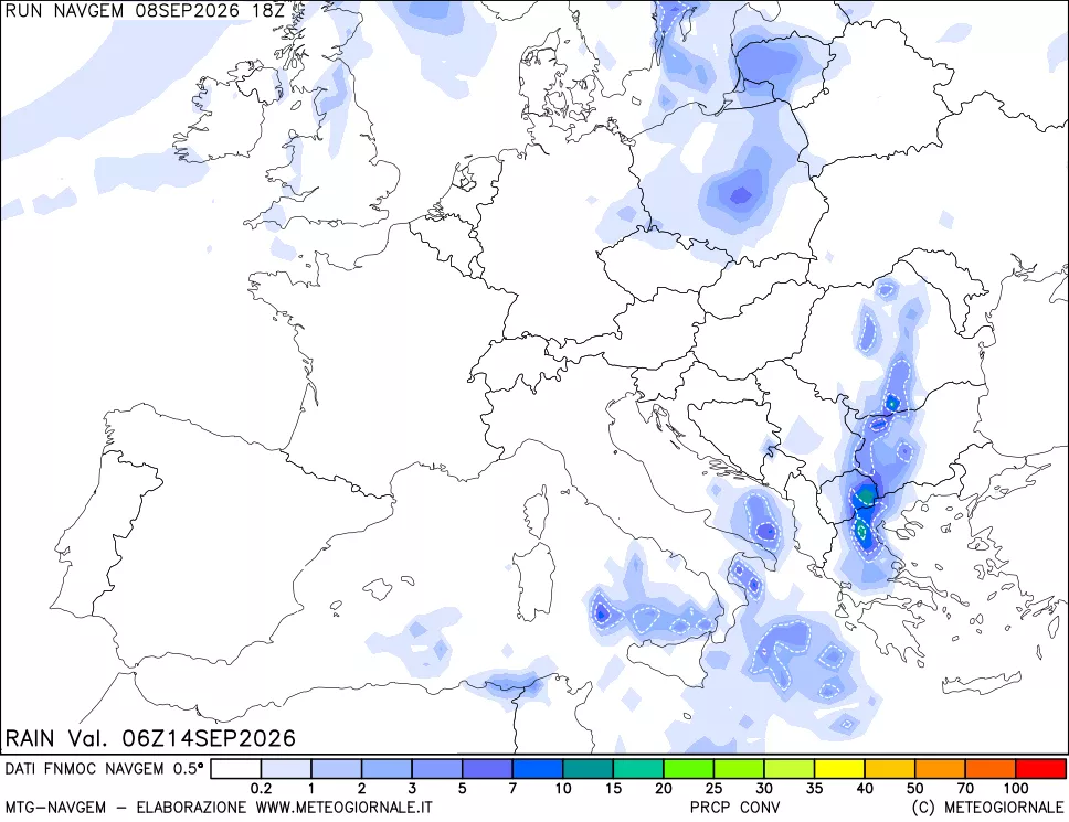 mappa Precipitazioni Totali