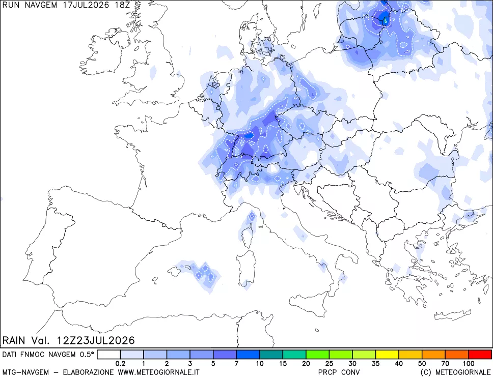 mappa Precipitazioni Totali