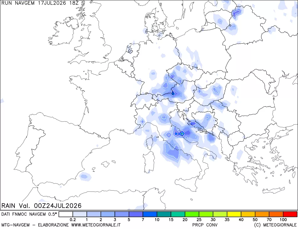 mappa Precipitazioni Totali