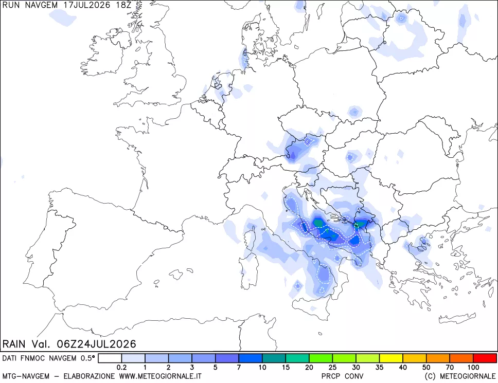 mappa Precipitazioni Totali