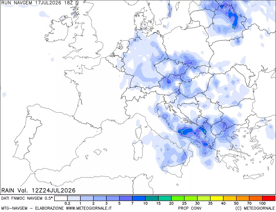 mappa Precipitazioni Totali