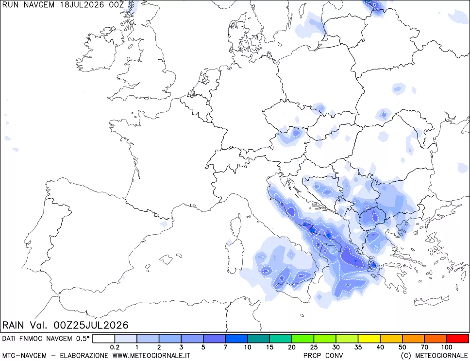mappa Precipitazioni Totali