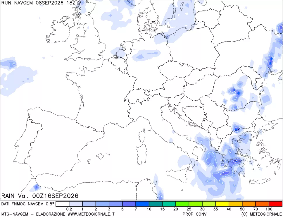 mappa Precipitazioni Totali