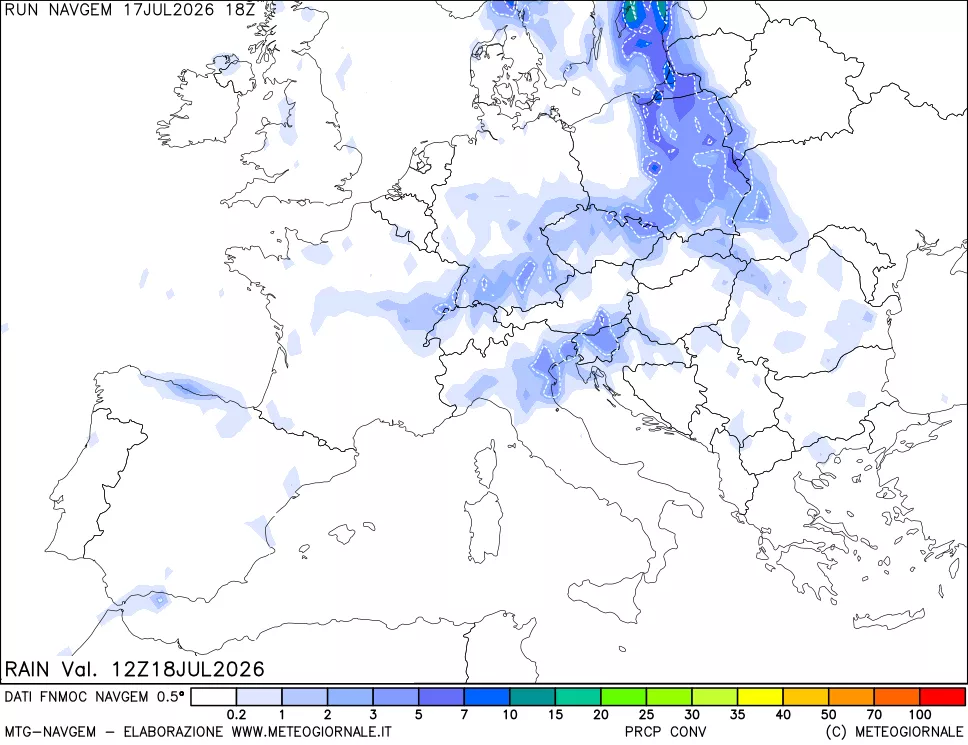 mappa Precipitazioni Totali