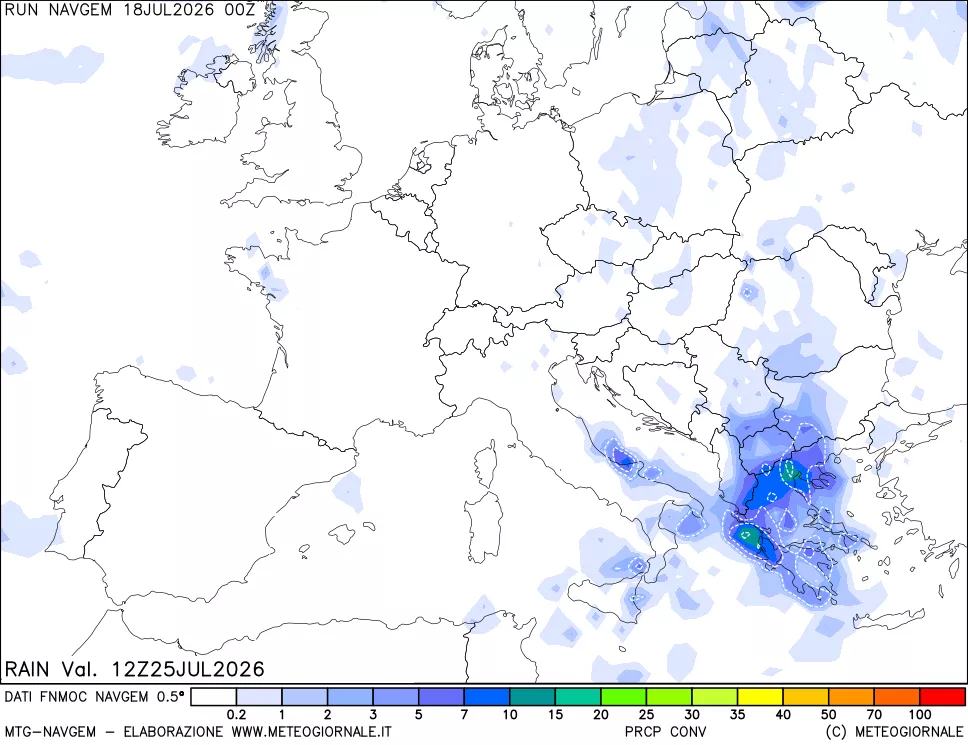 mappa Precipitazioni Totali