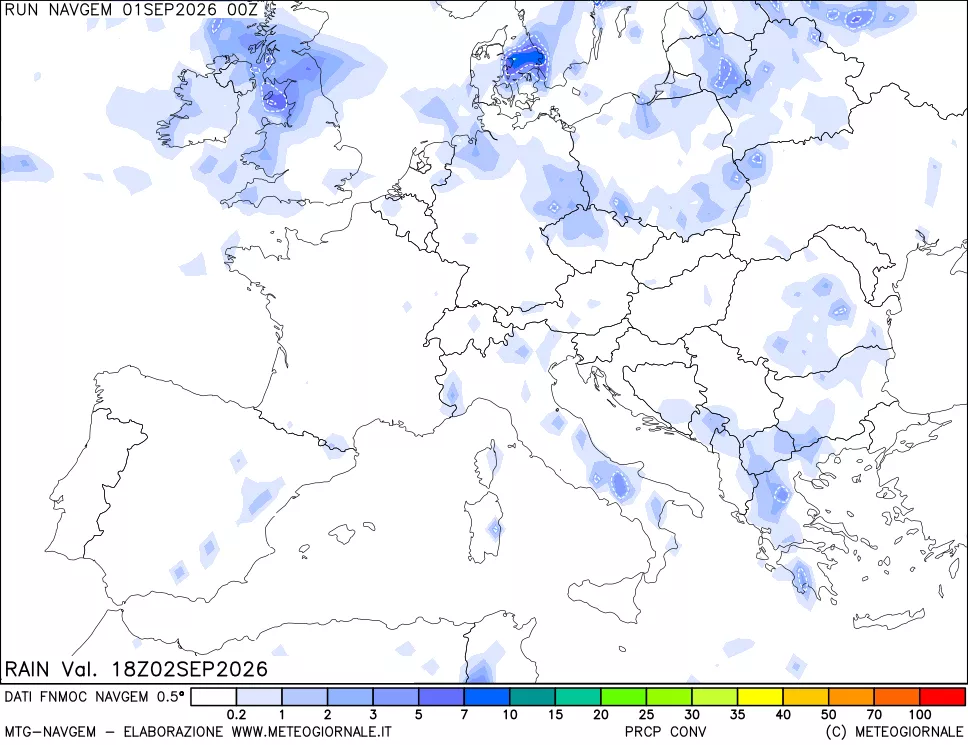 mappa Precipitazioni Totali