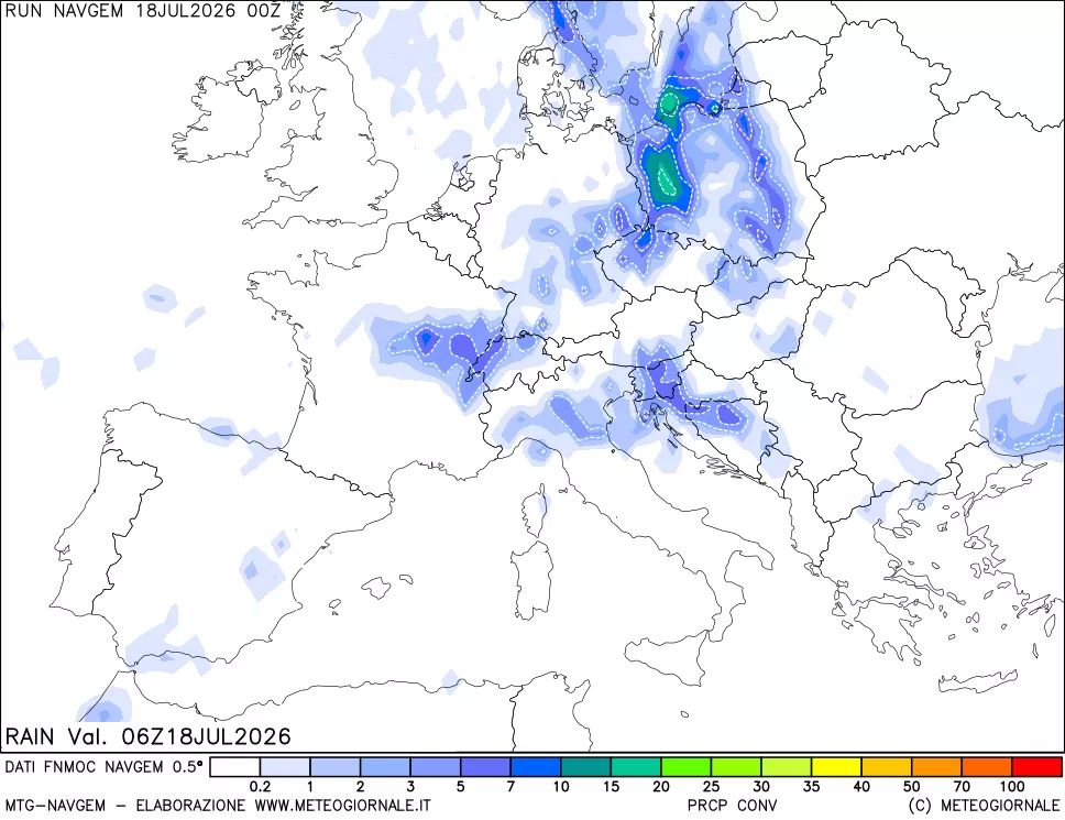 mappa Precipitazioni Totali