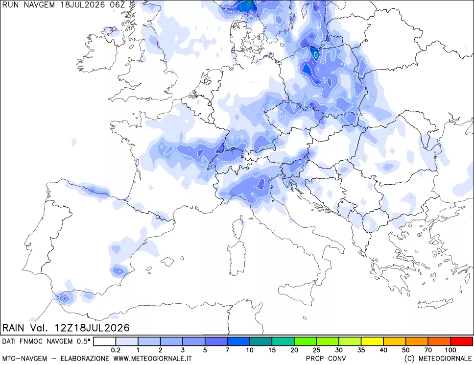 mappa Precipitazioni Totali