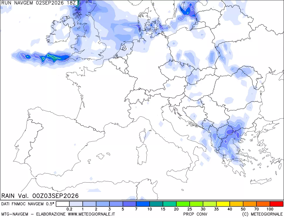 mappa Precipitazioni Totali