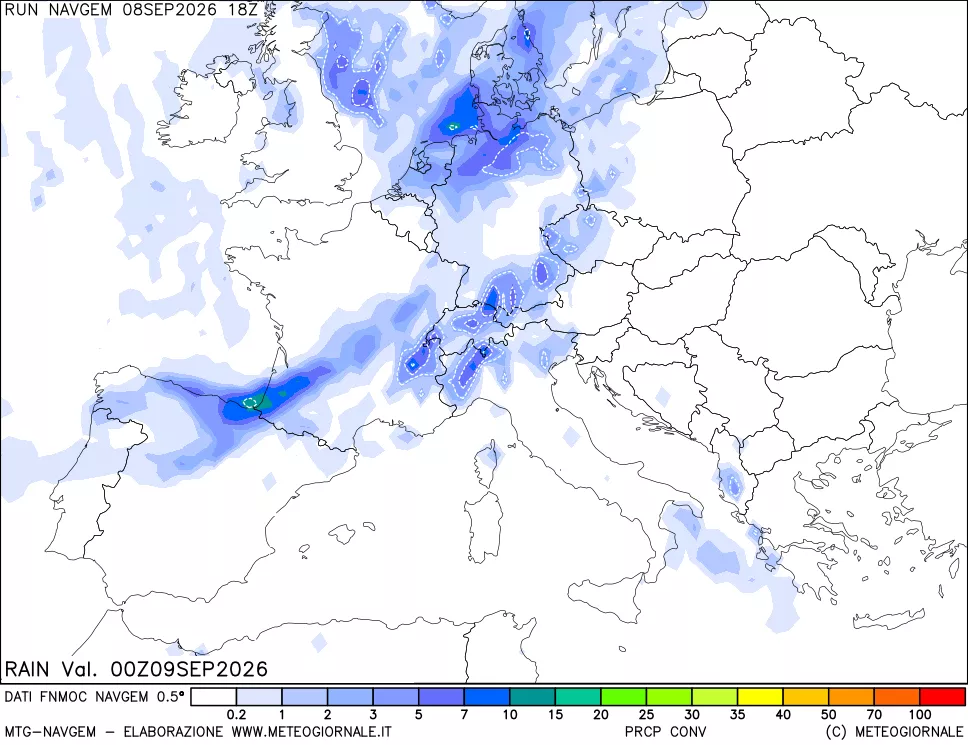 mappa Precipitazioni Totali