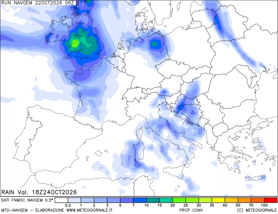 mappa Precipitazioni Totali