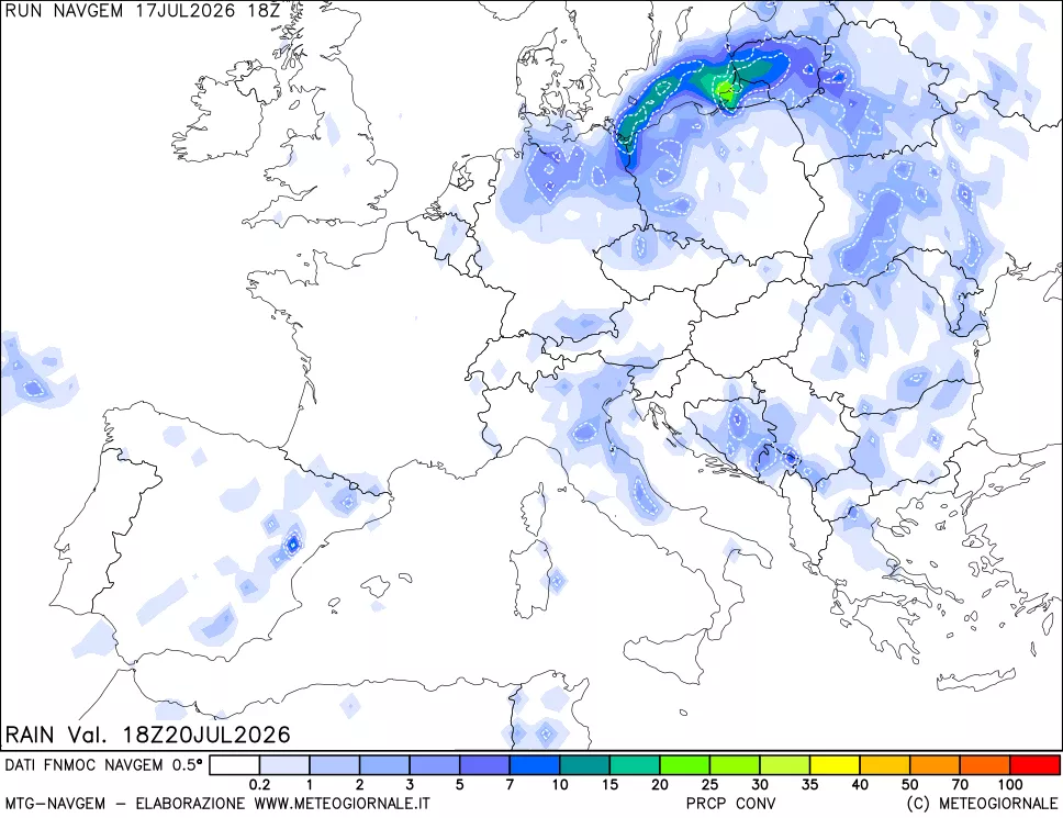 mappa Precipitazioni Totali