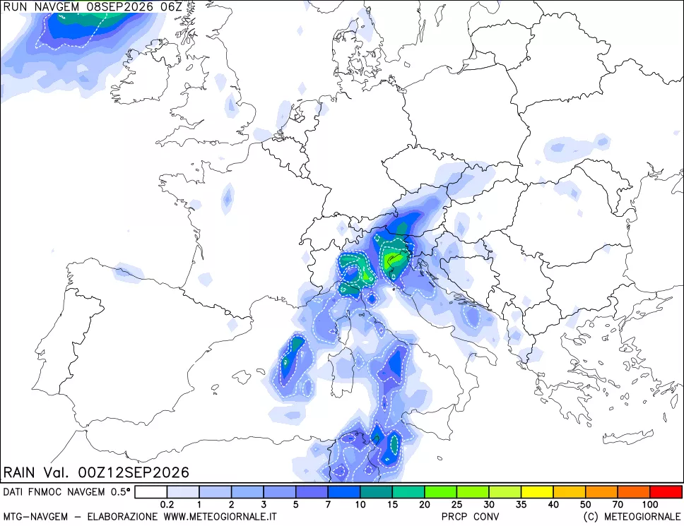 mappa Precipitazioni Totali