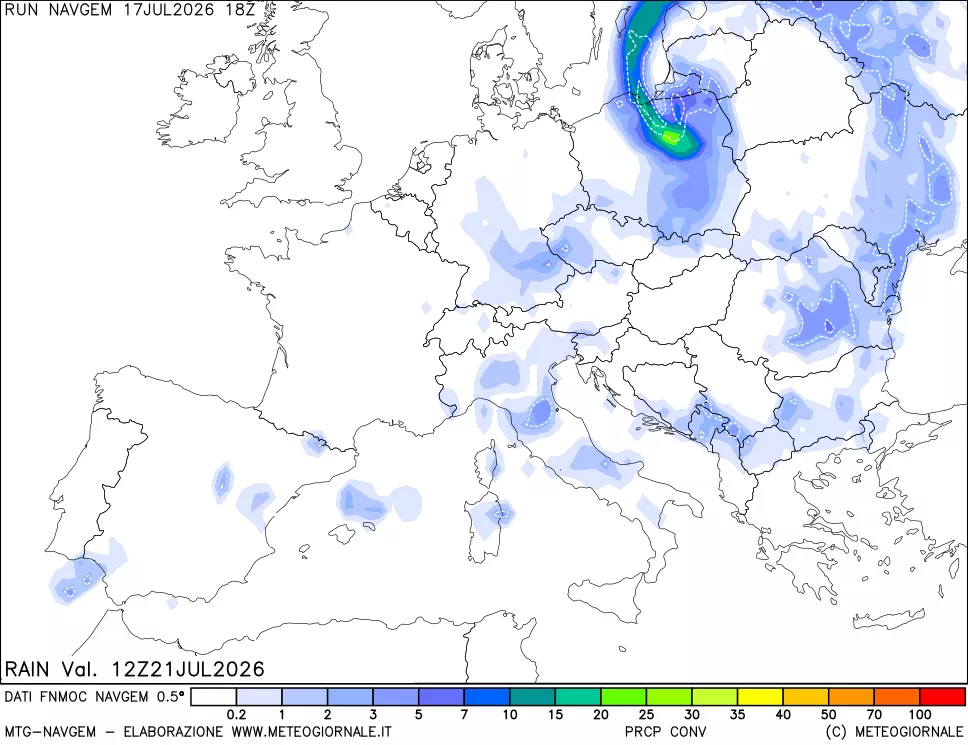 mappa Precipitazioni Totali