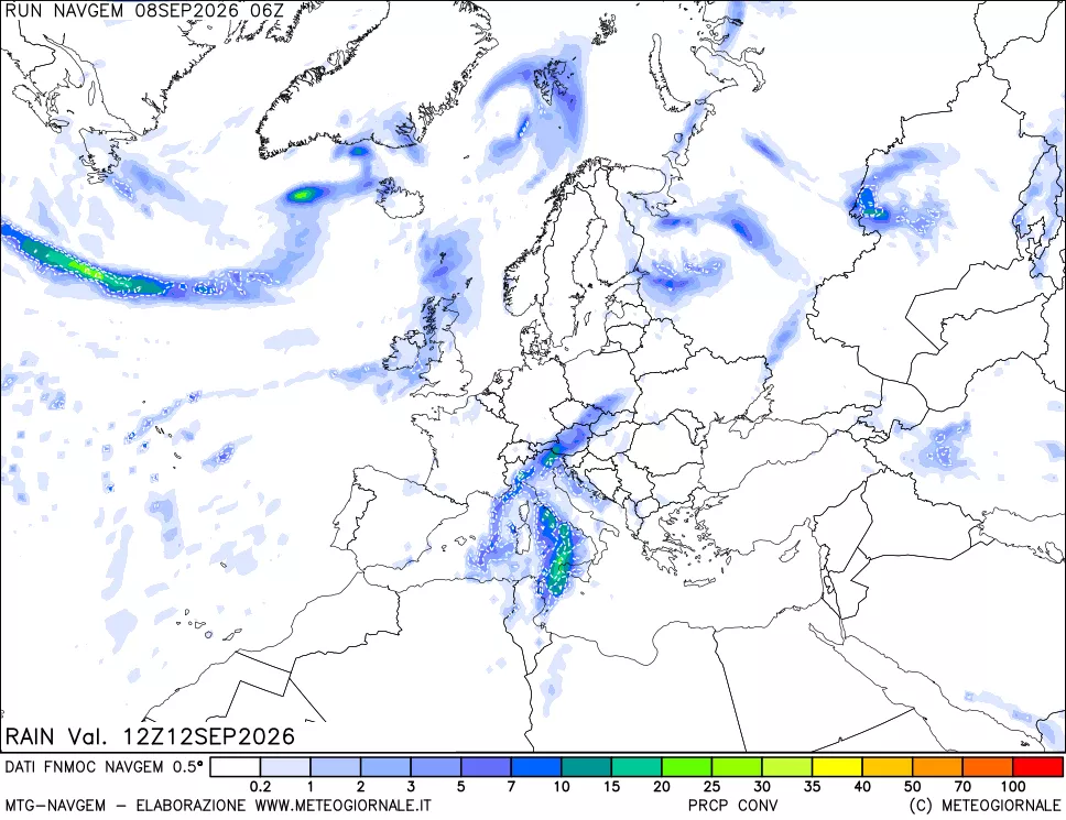 mappa Precipitazioni Totali