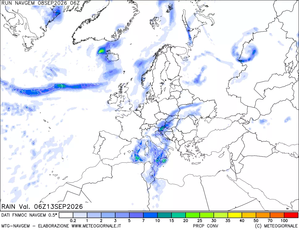 mappa Precipitazioni Totali