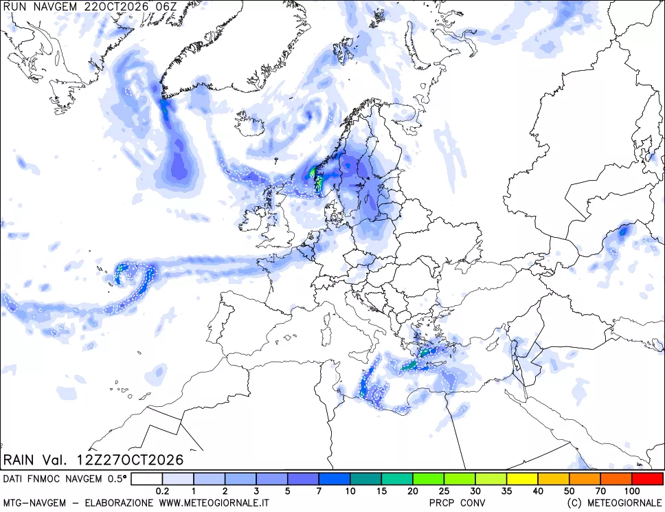 mappa Precipitazioni Totali
