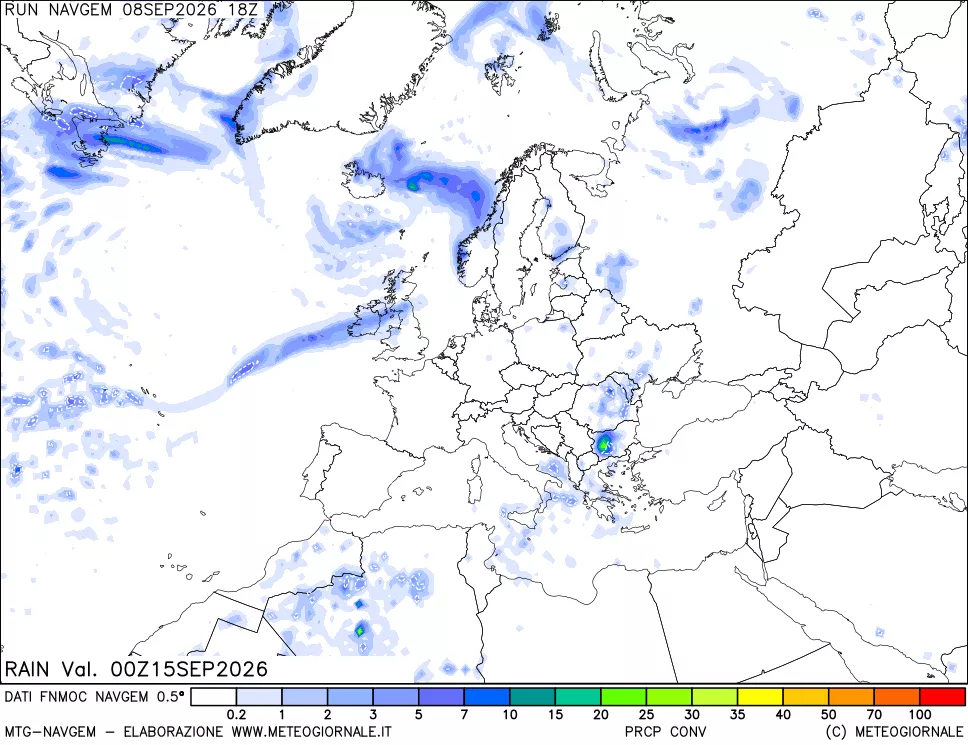 mappa Precipitazioni Totali