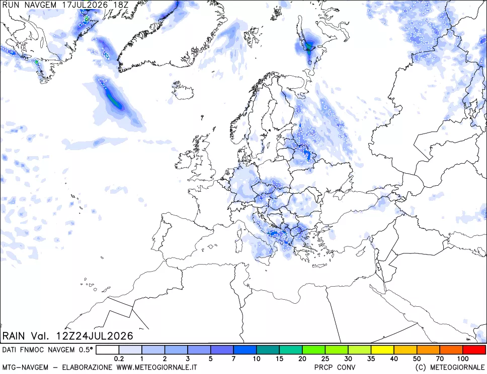 mappa Precipitazioni Totali