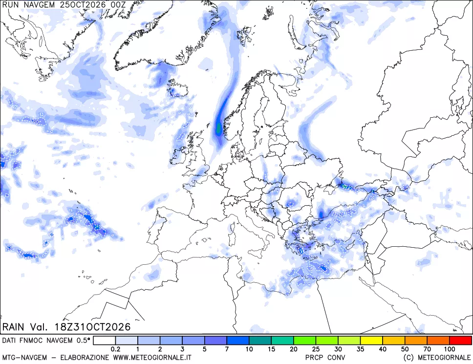 mappa Precipitazioni Totali
