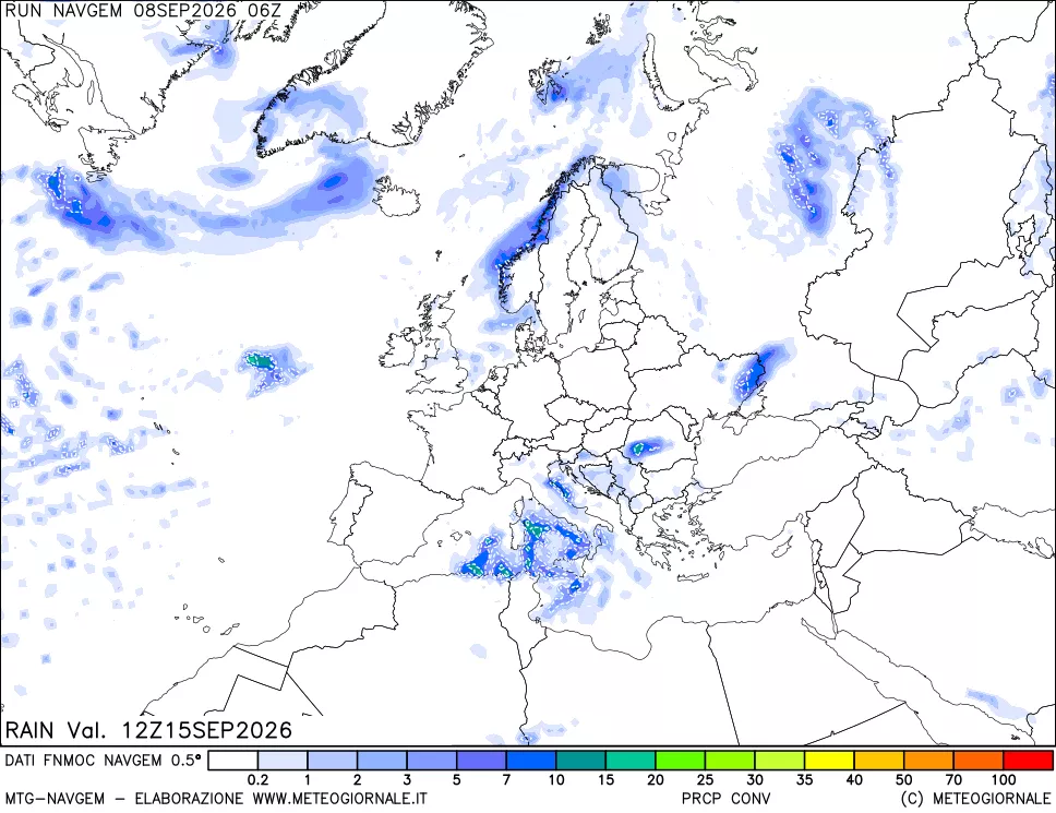 mappa Precipitazioni Totali
