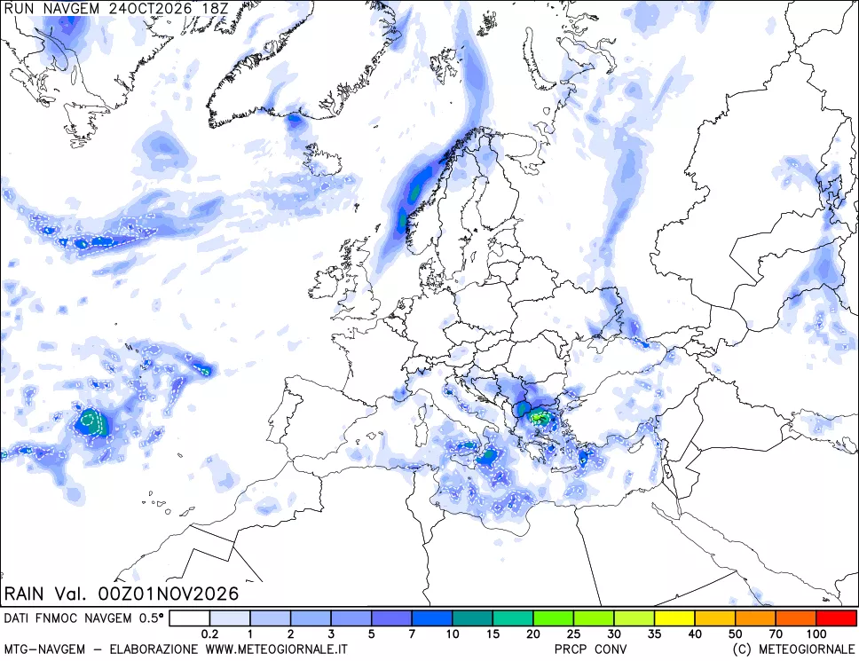 mappa Precipitazioni Totali