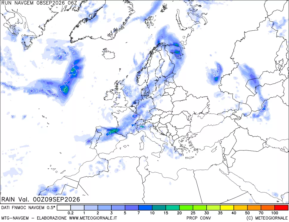 mappa Precipitazioni Totali