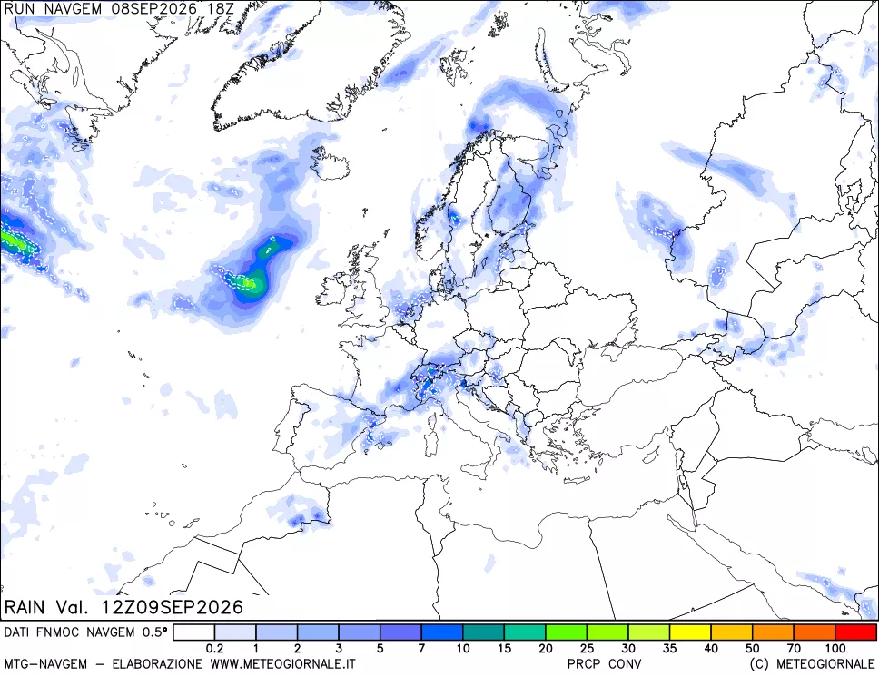 mappa Precipitazioni Totali