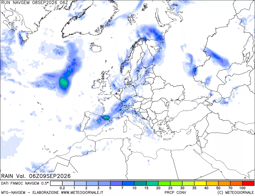 mappa Precipitazioni Totali