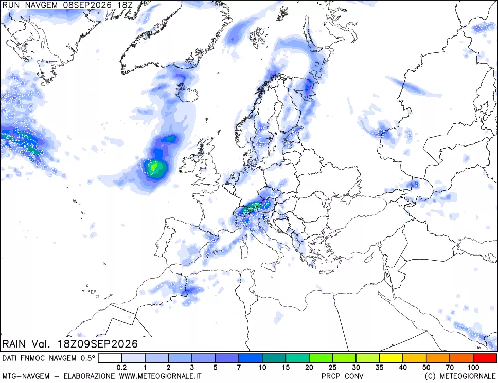 mappa Precipitazioni Totali