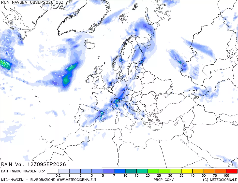 mappa Precipitazioni Totali