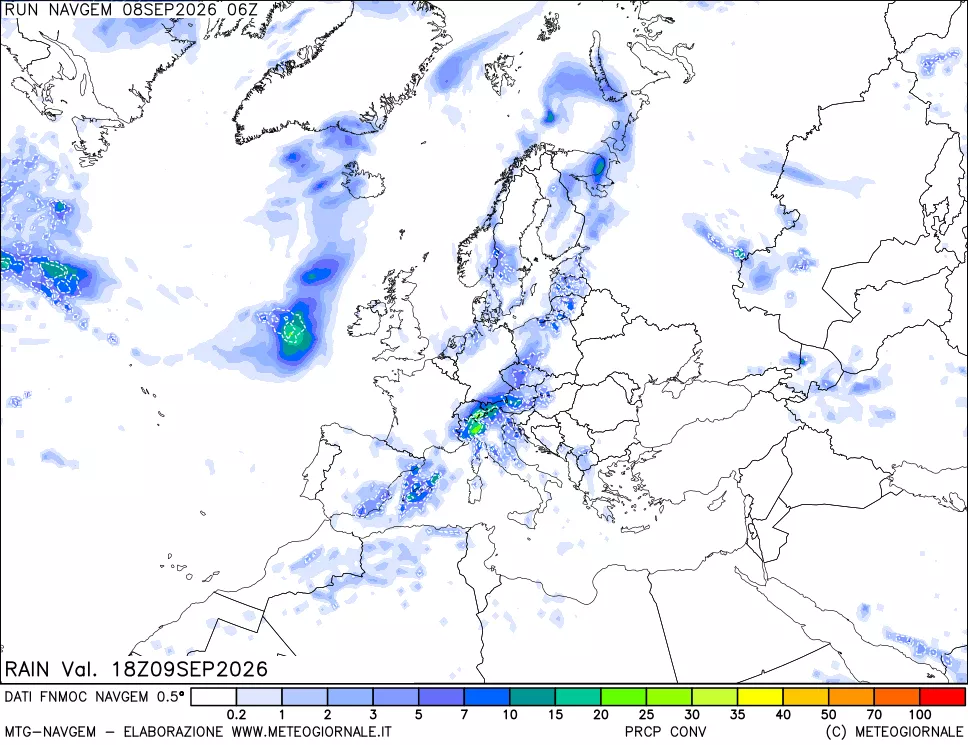 mappa Precipitazioni Totali