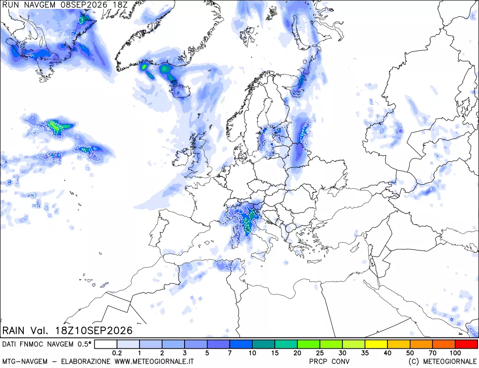 mappa Precipitazioni Totali